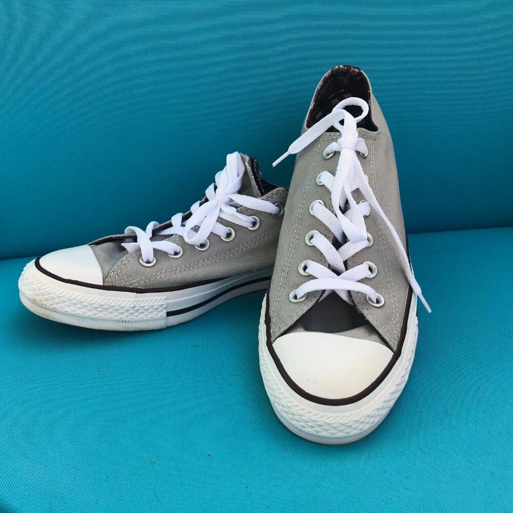 Gray Converse All Stars Low Tops